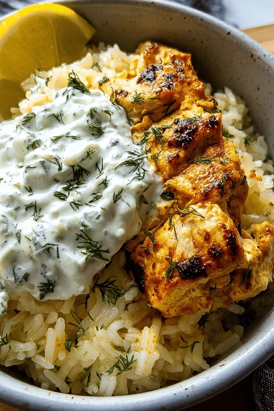 Chicken Tzatziki Rice Bake