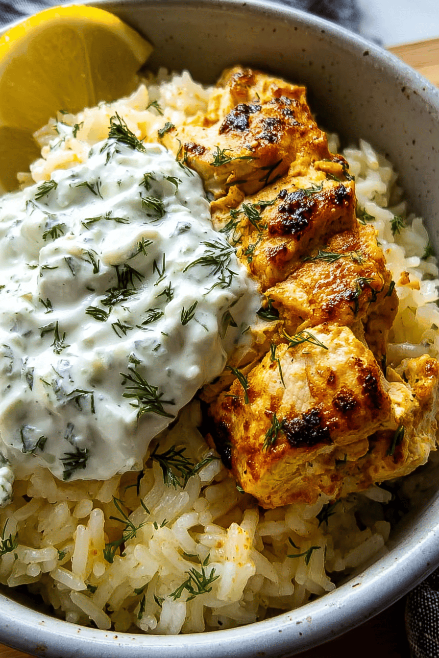 Chicken Tzatziki Rice Bake