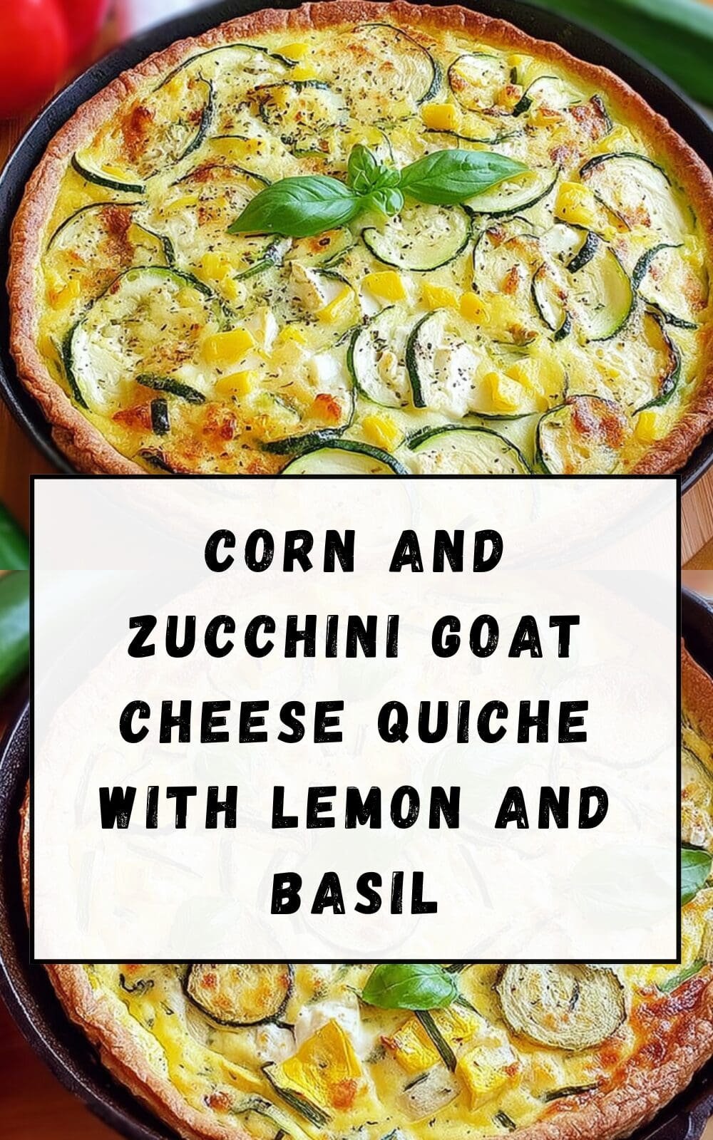 Corn And Zucchini Goat Cheese Quiche With Lemon And Basil