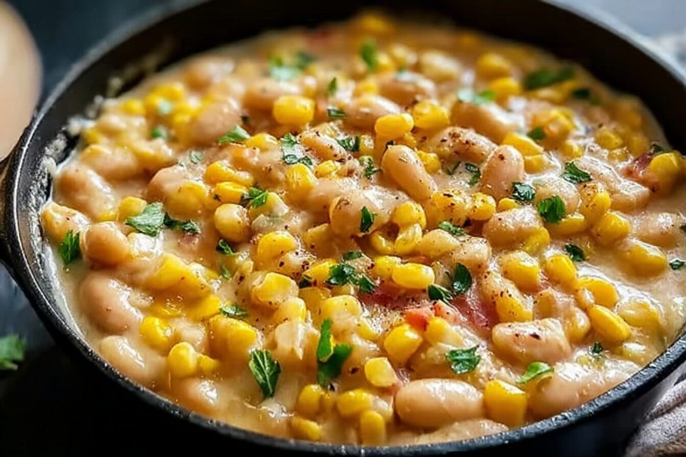 Creamy Corn White Bean Skillet