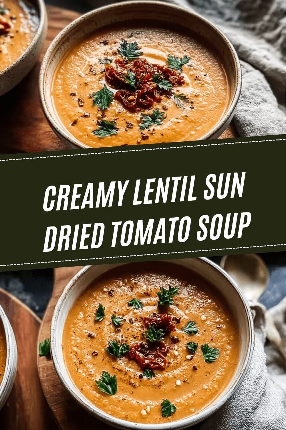 Creamy Lentil Sun Dried Tomato Soup