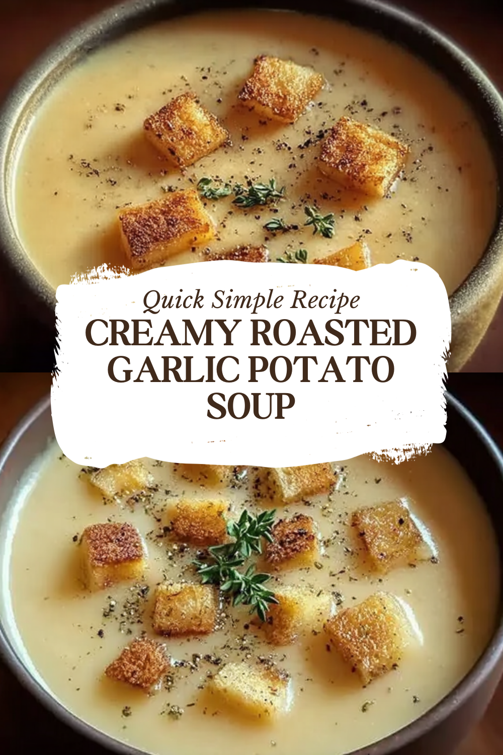 Creamy Roasted Garlic Potato Soup