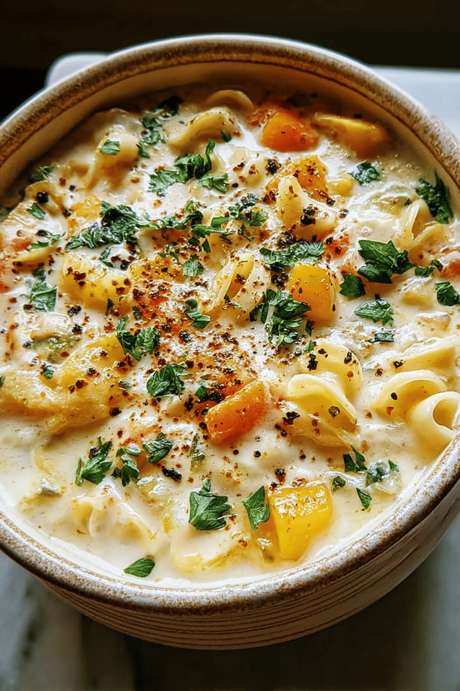Creamy White Lasagna Soup