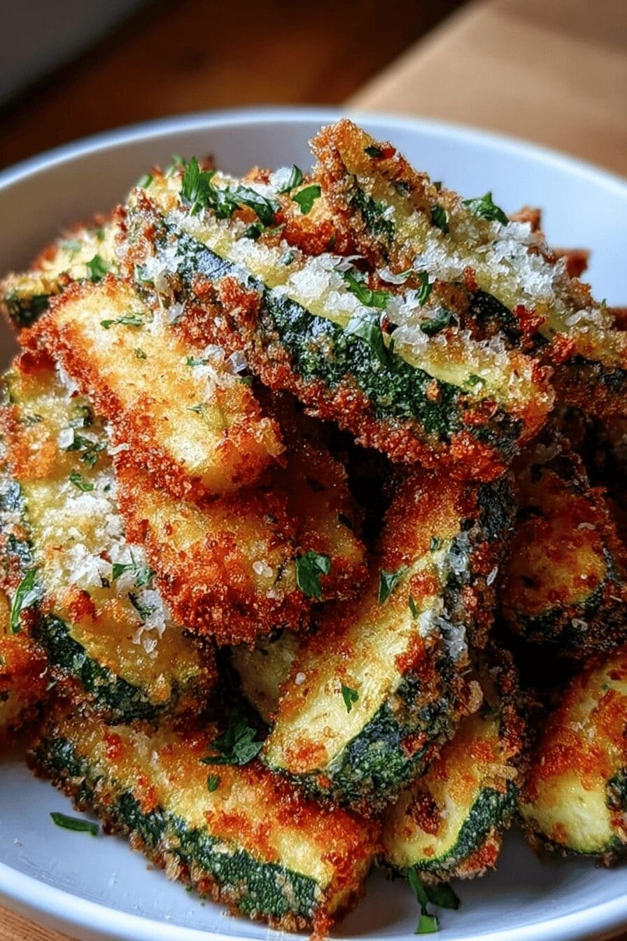 Crispy Parmesan Garlic Zucchini