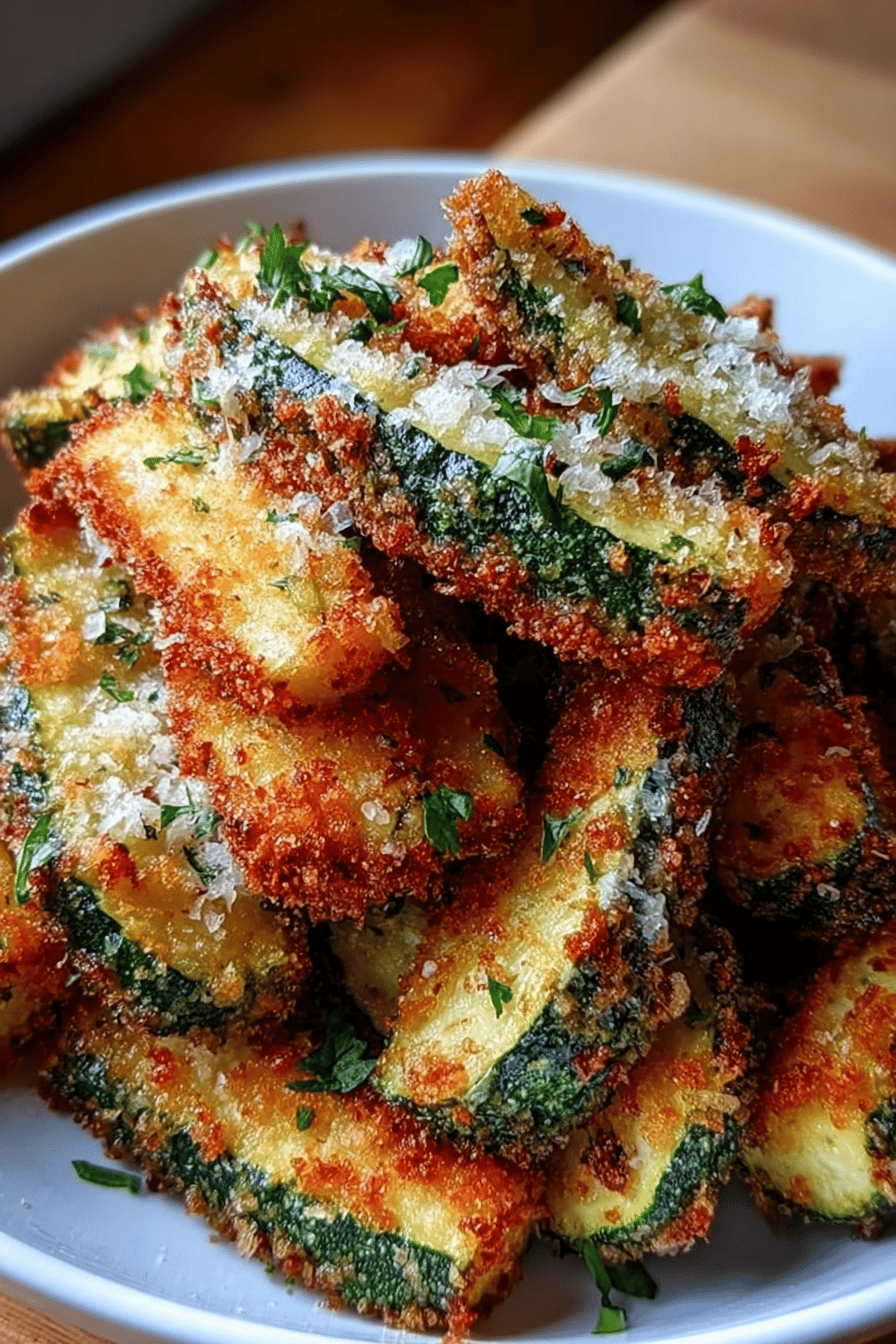 Crispy Parmesan Garlic Zucchini