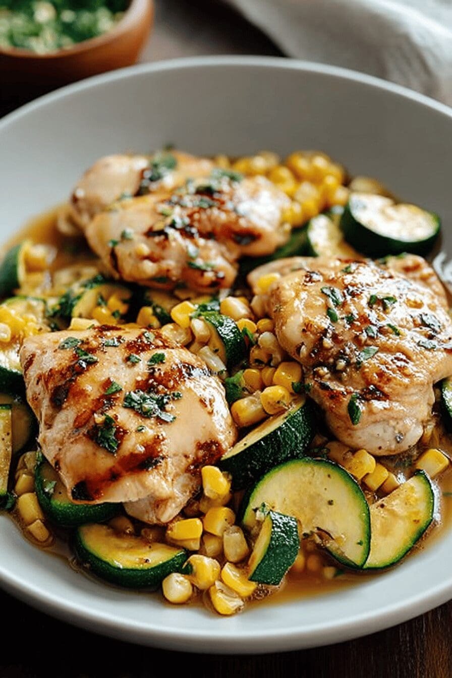 Garlic Butter Chicken Zucchini Corn
