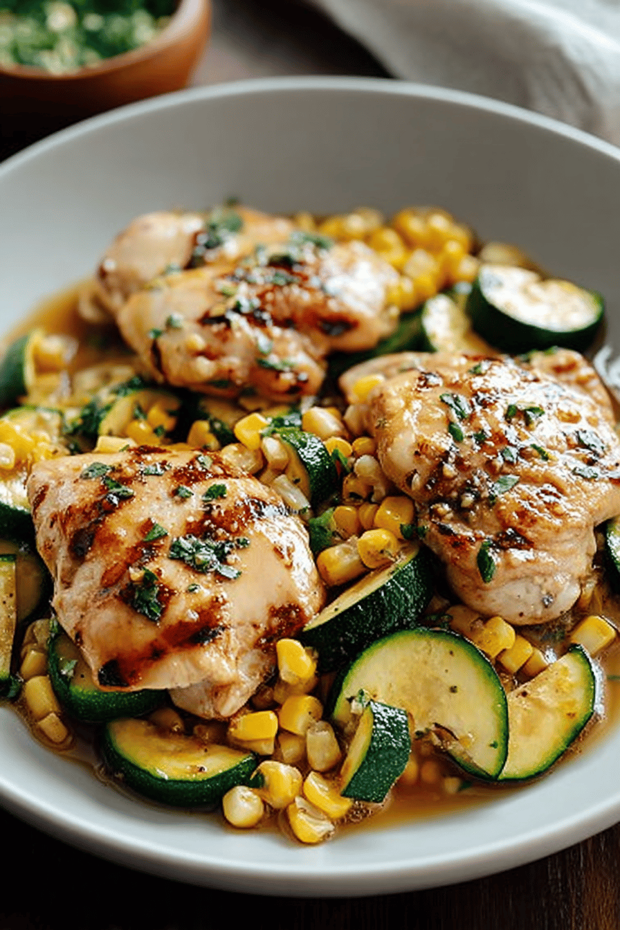 Garlic Butter Chicken Zucchini Corn