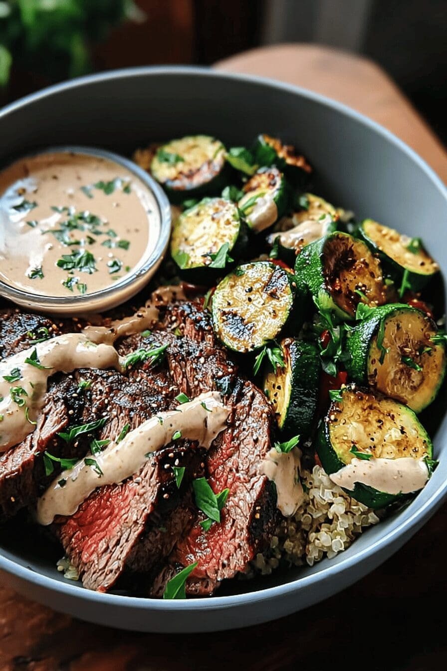 Grilled Steak Zucchini Bowl