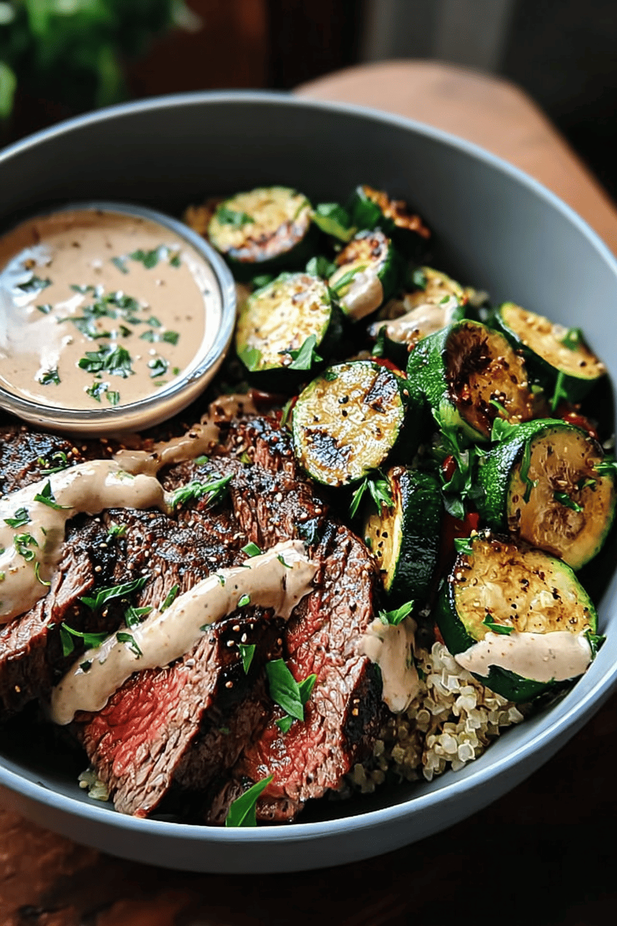 Grilled Steak Zucchini Bowl