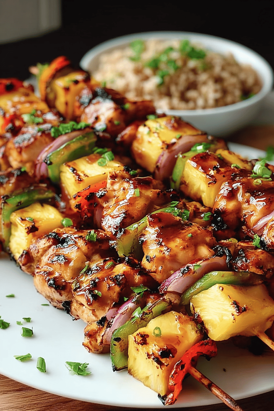 Hawaiian Chicken Pineapple Kebabs