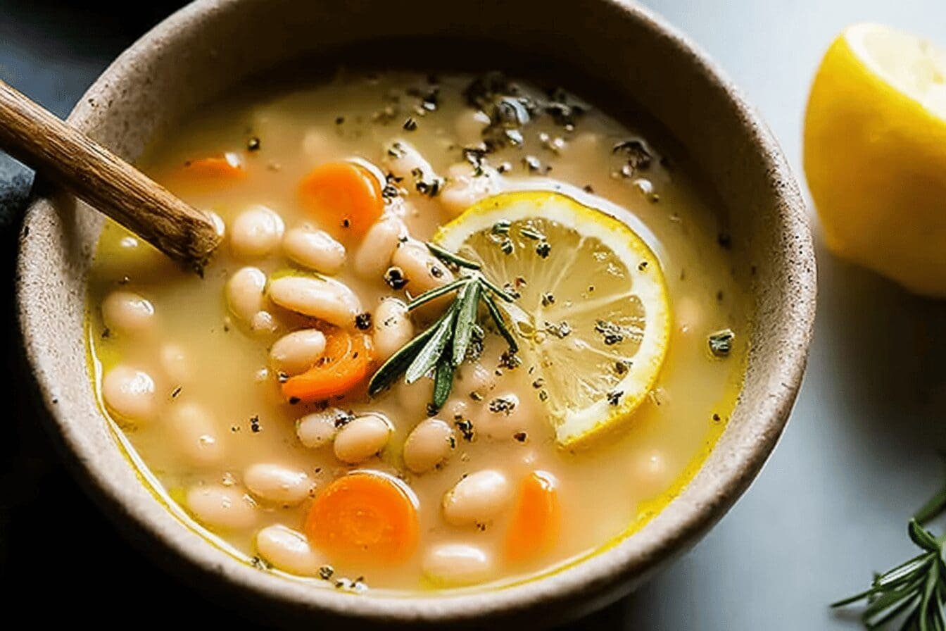 Lemon Rosemary Bean Soup