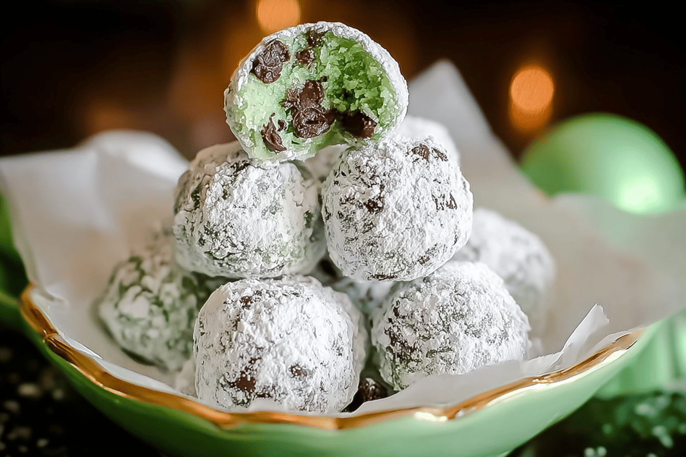 Mint Chocolate Snowballs