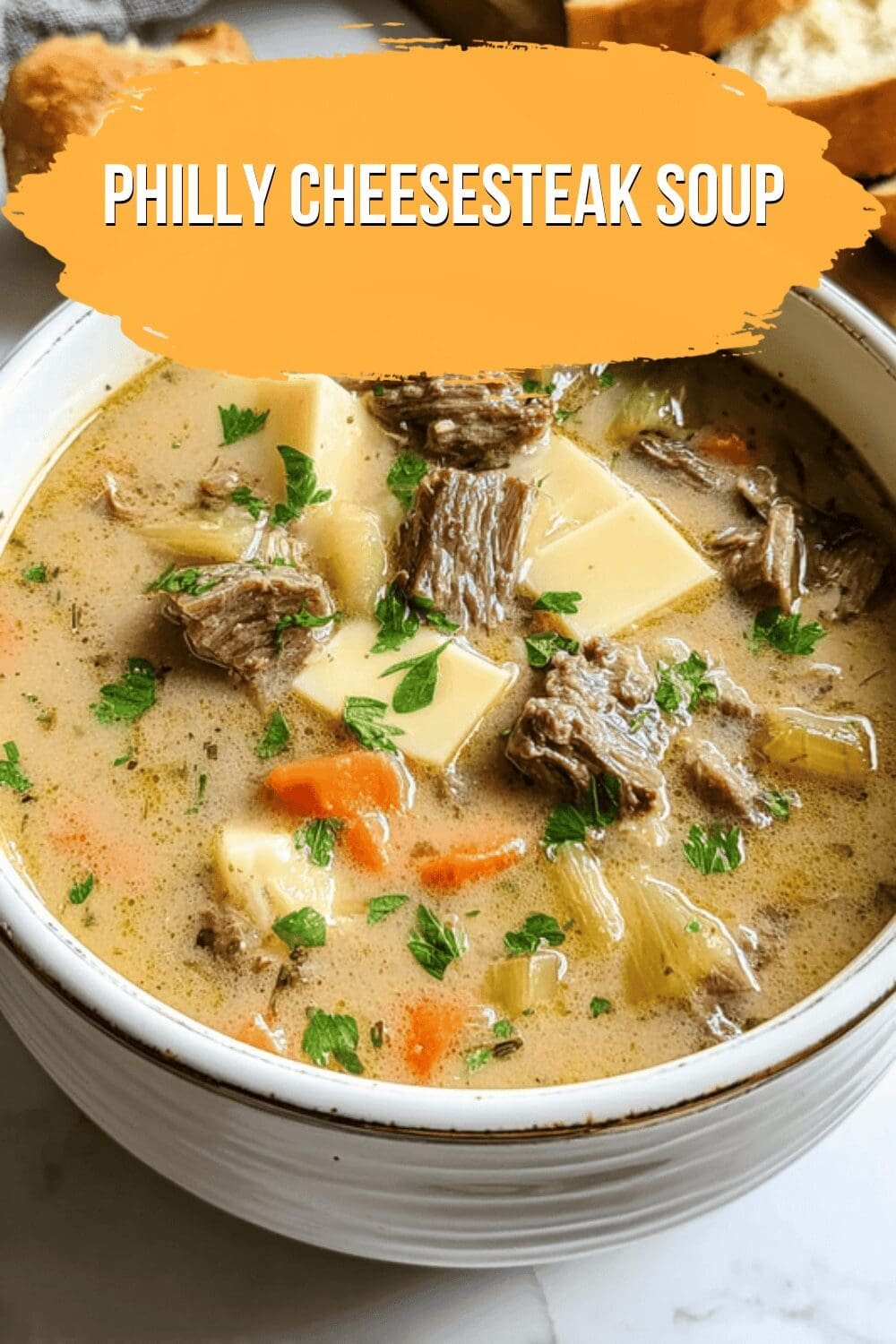 Philly Cheesesteak Soup