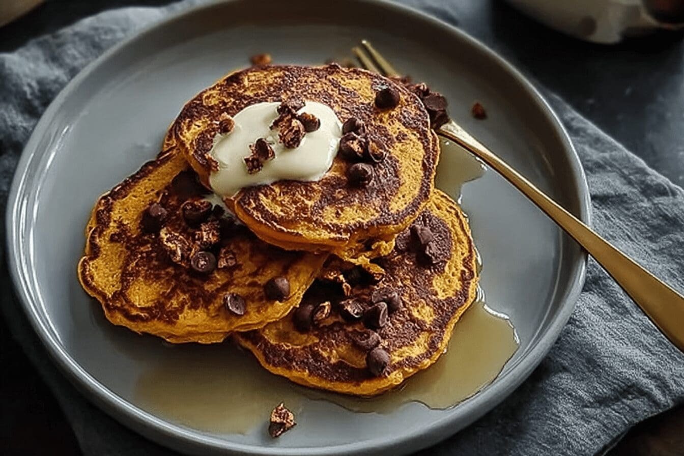 Pumpkin Chocolate Chip Pancakes