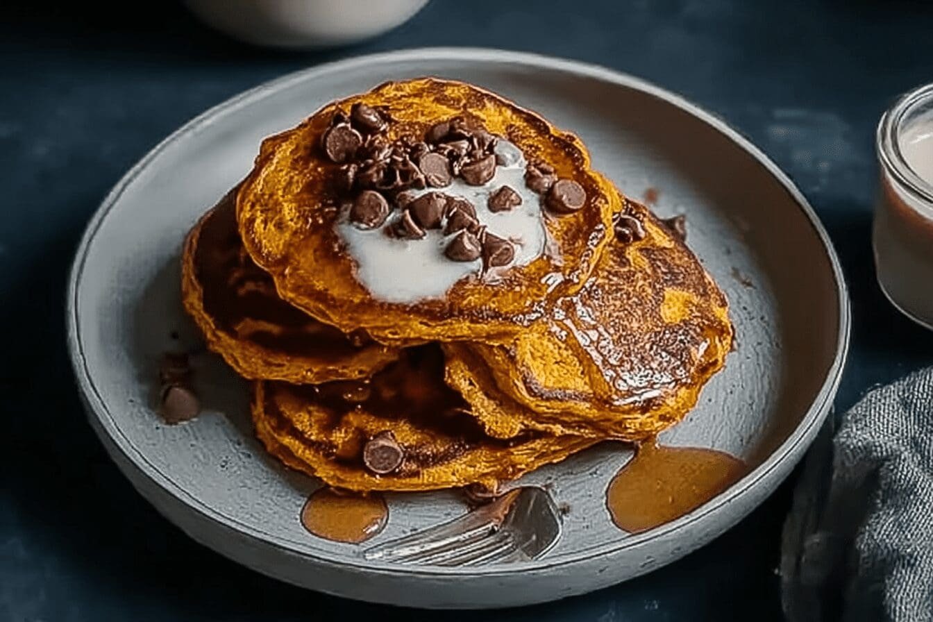 Pumpkin Chocolate Chip Pancakes