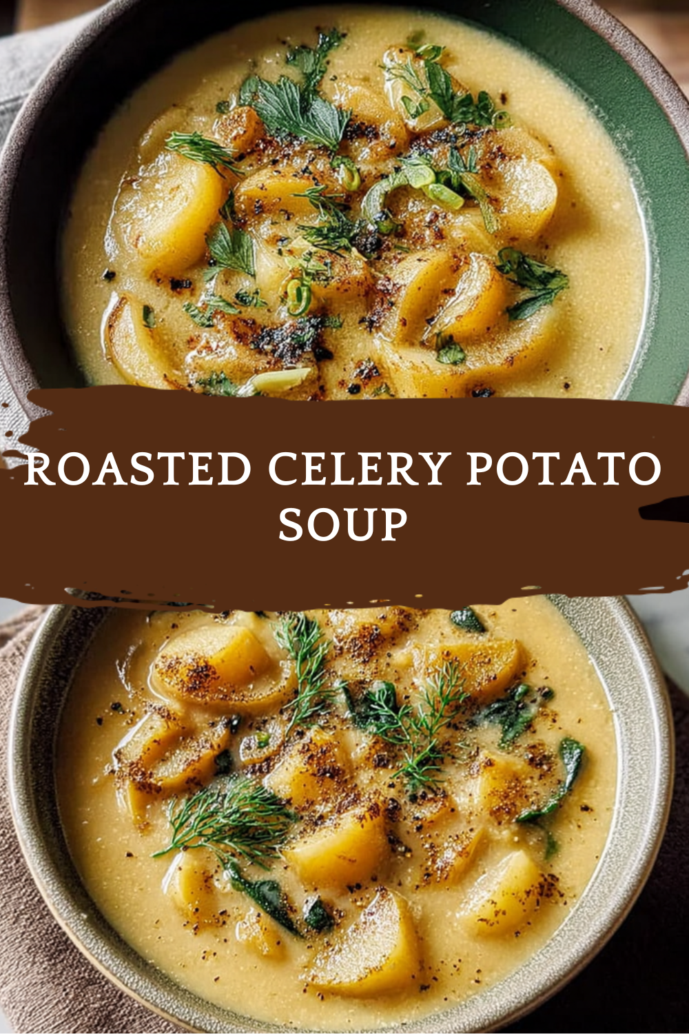 Roasted Celery Potato Soup