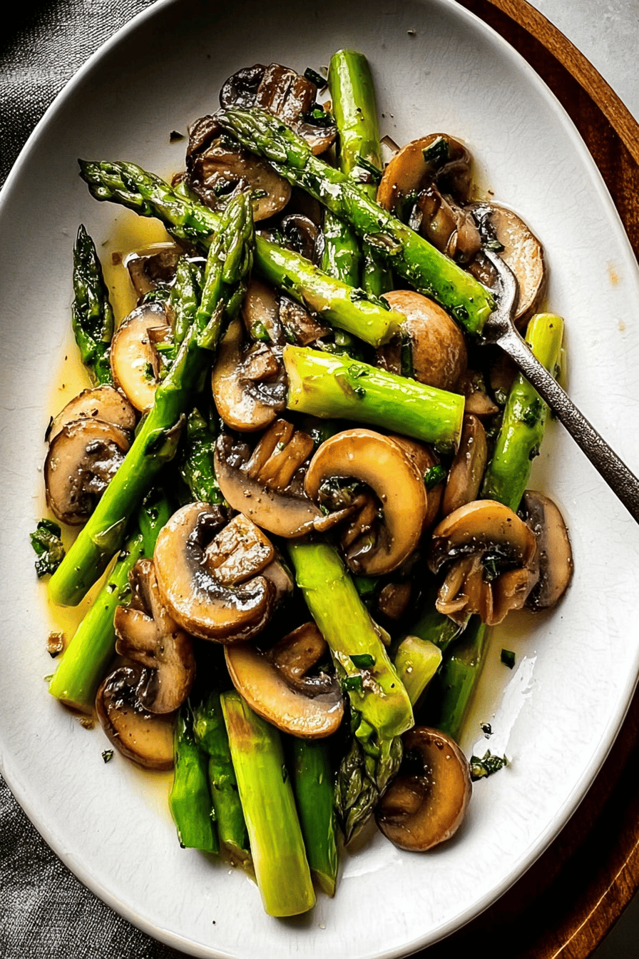Sauteed Asparagus Mushrooms