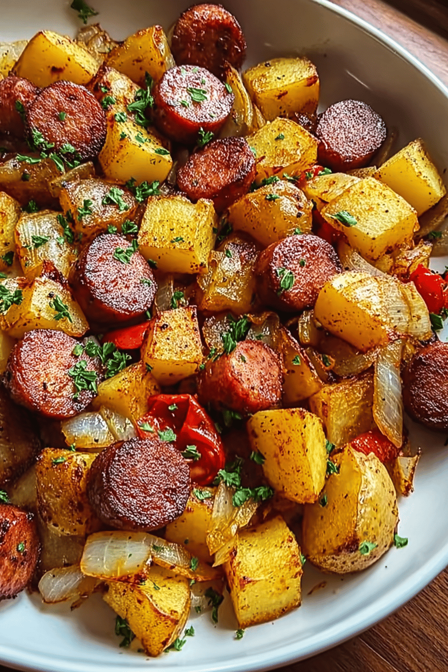 Smoked Sausage Potatoes Skillet