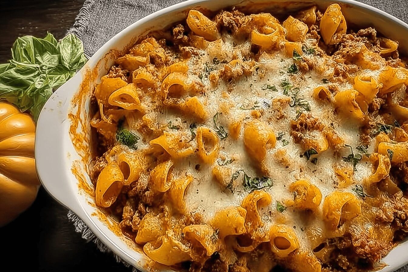 Spicy Pumpkin Pasta Bake