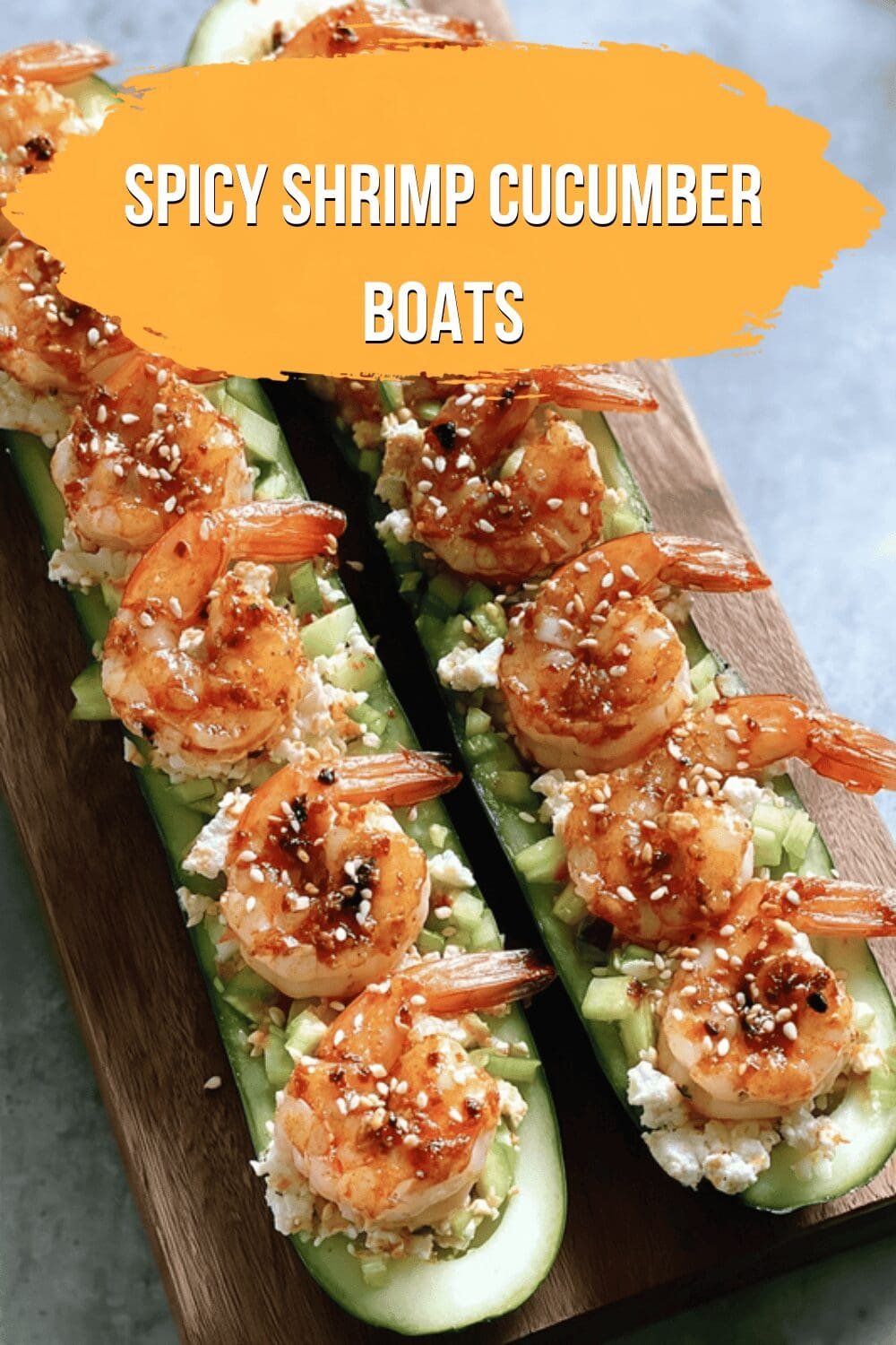 Spicy Shrimp Cucumber Boats