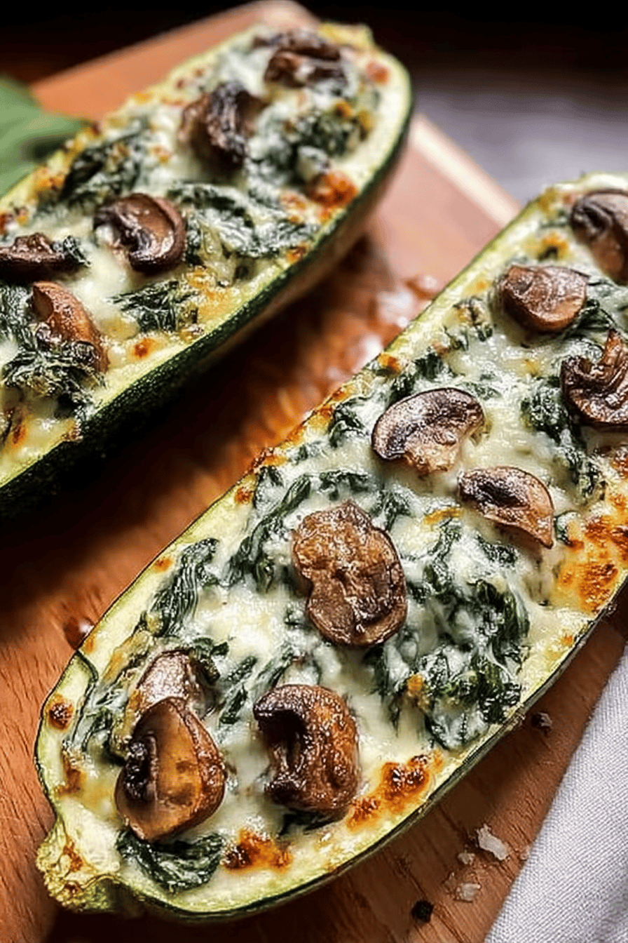 Spinach Mushroom Ricotta Zucchini
