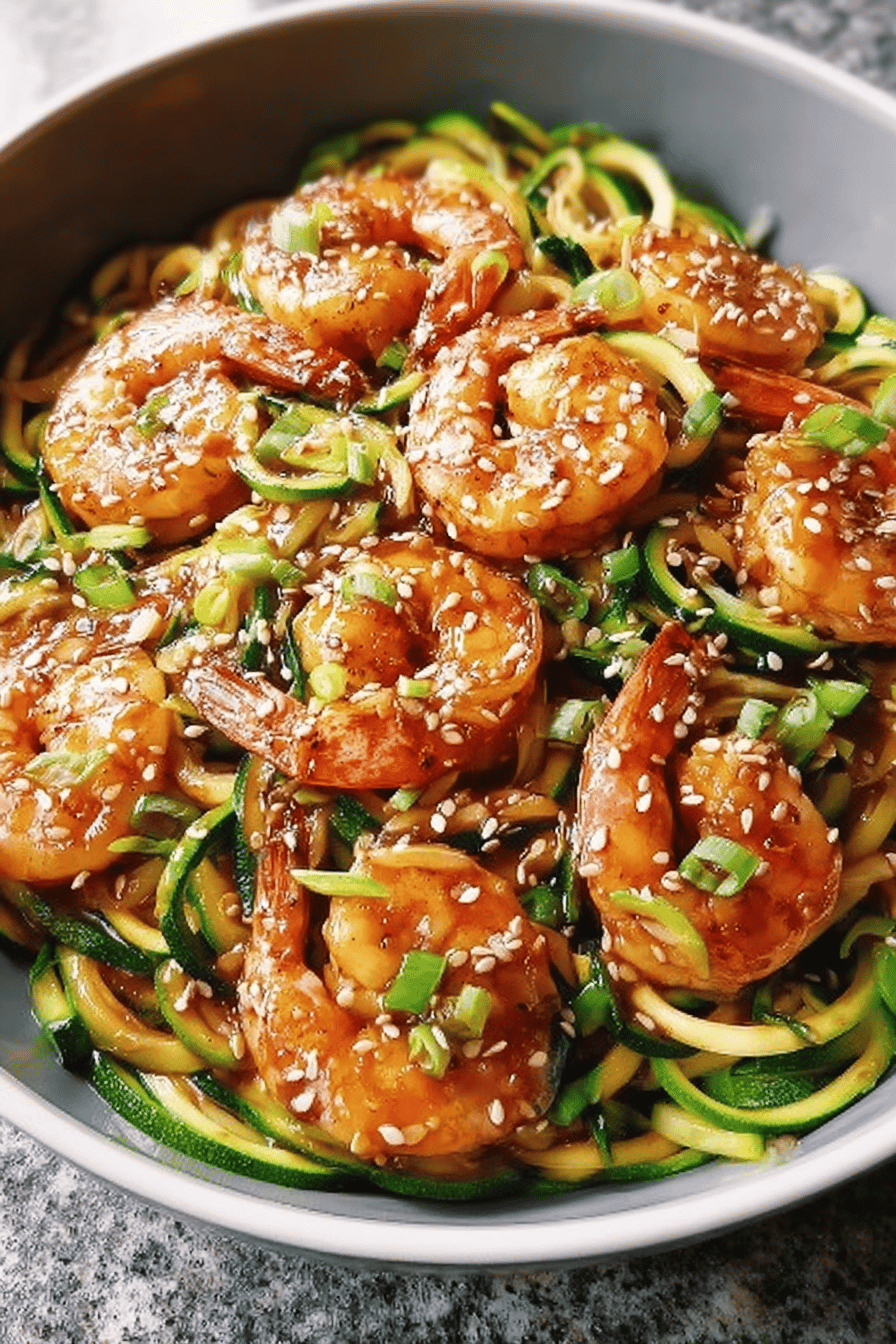 Teriyaki Shrimp Zucchini Noodle