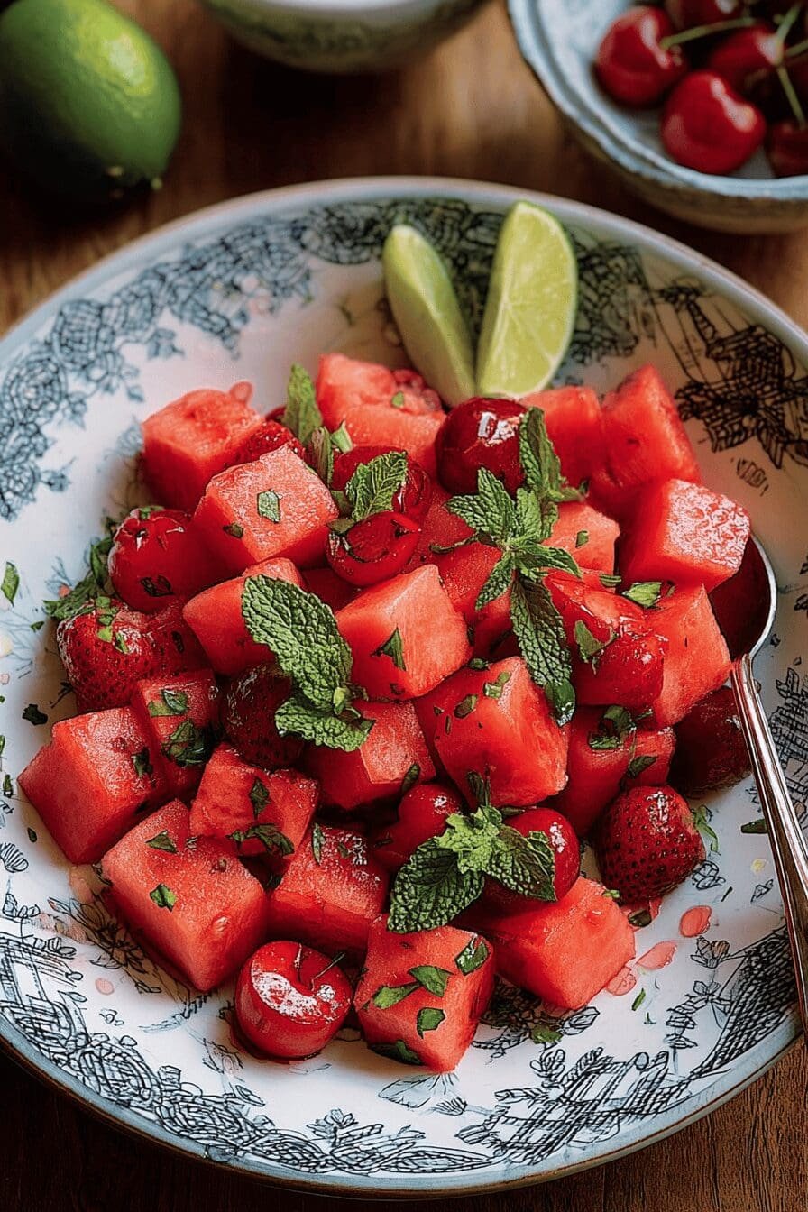 Watermelon Lime Mint Salad