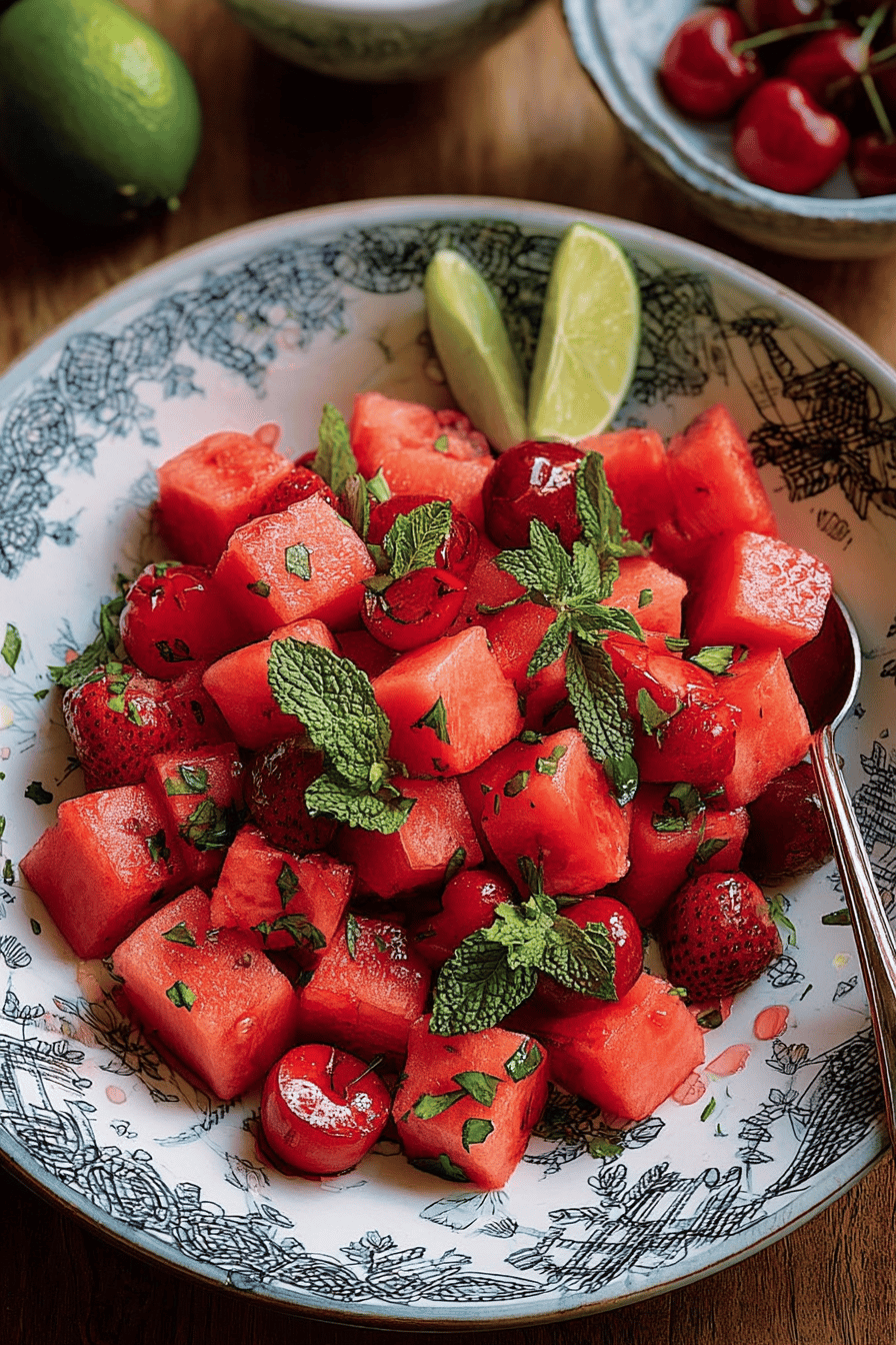Watermelon Lime Mint Salad