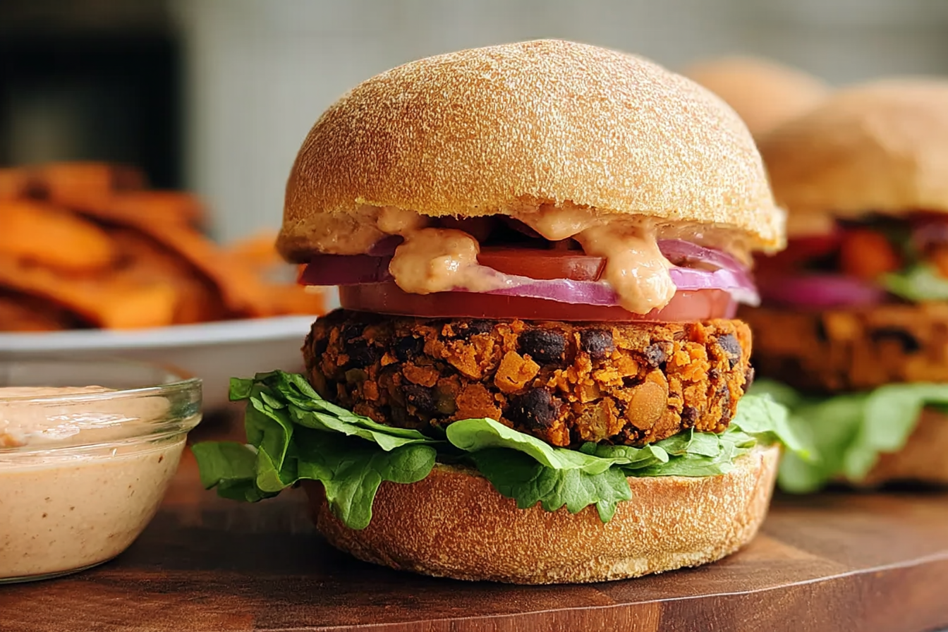 Chipotle Black Bean Sweet Potato Burgers
