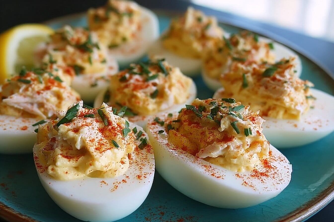 Crab Stuffed Deviled Eggs