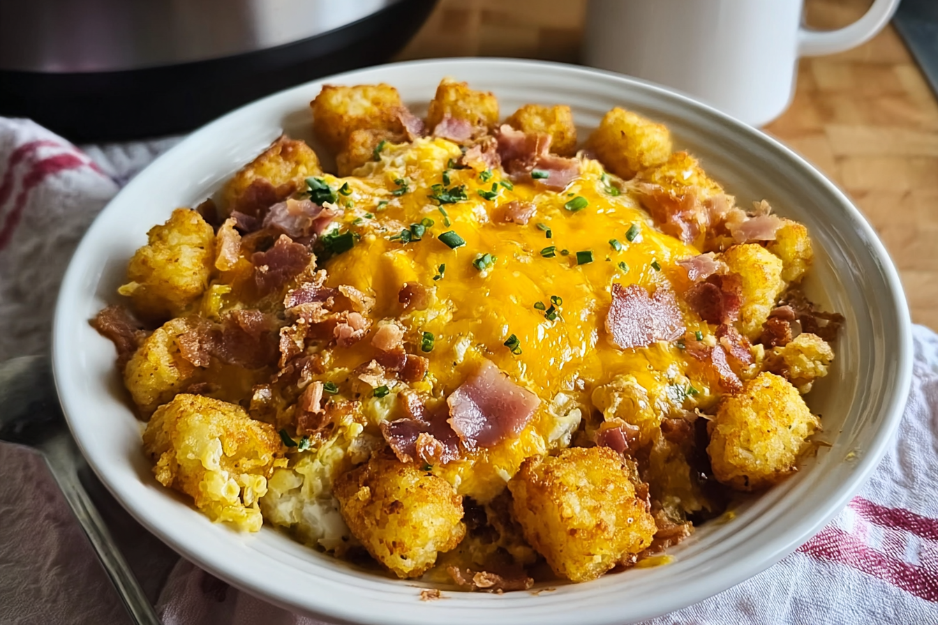 Crockpot Tater Tot Breakfast Casserole