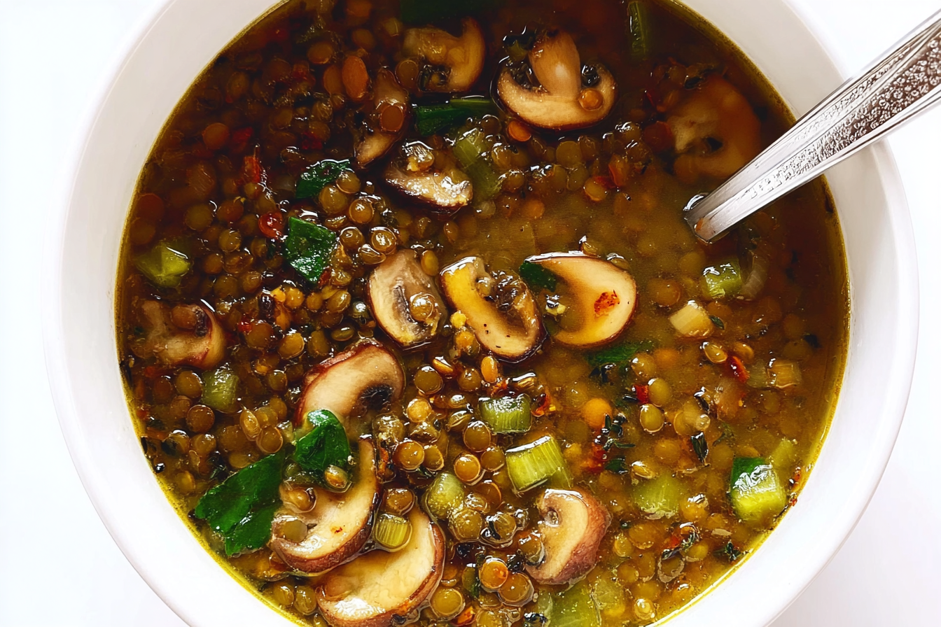 French Lentil Mushroom Soup