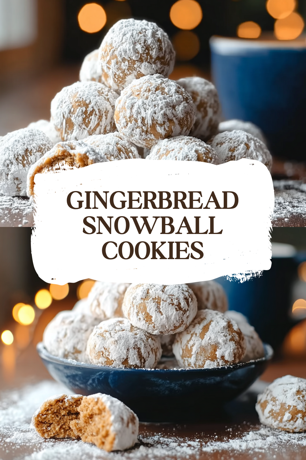 Gingerbread Snowball Cookies