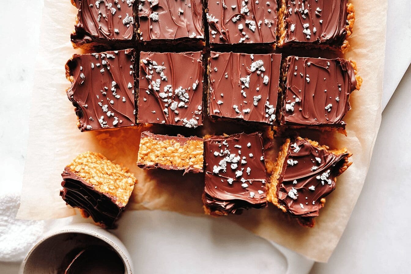 Miso Chocolate Peanut Butter Cornflake Bars