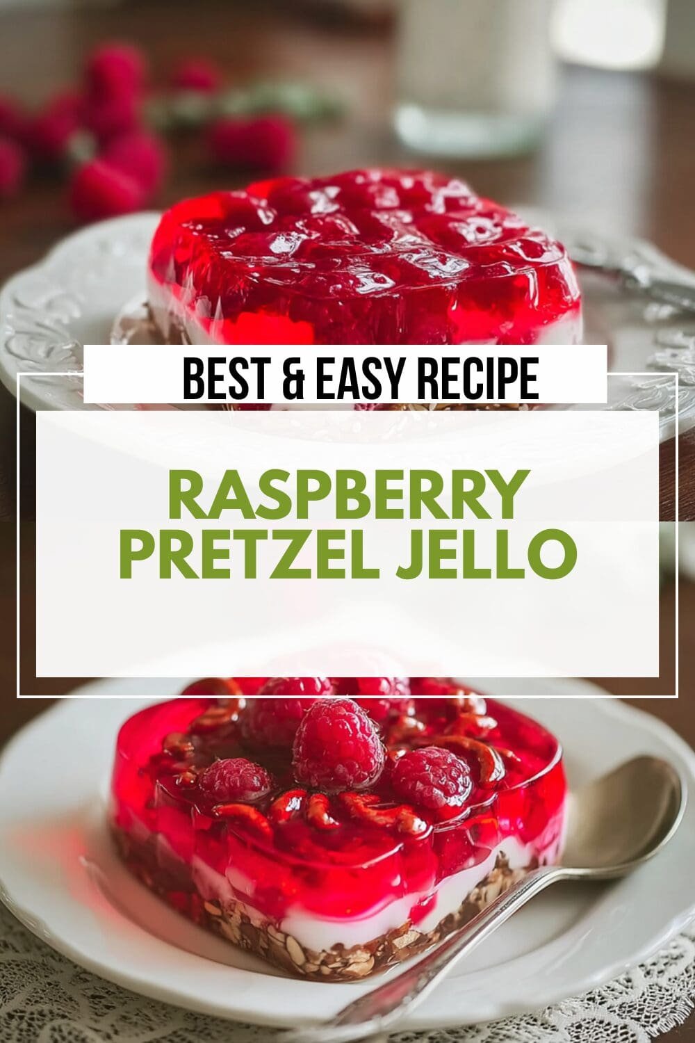 Raspberry Pretzel Jello