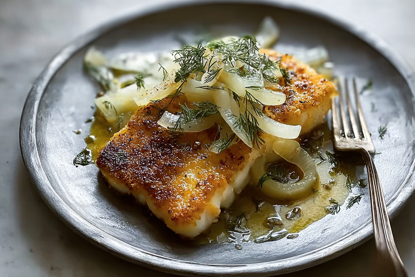 Almond Crusted Fish Piccata