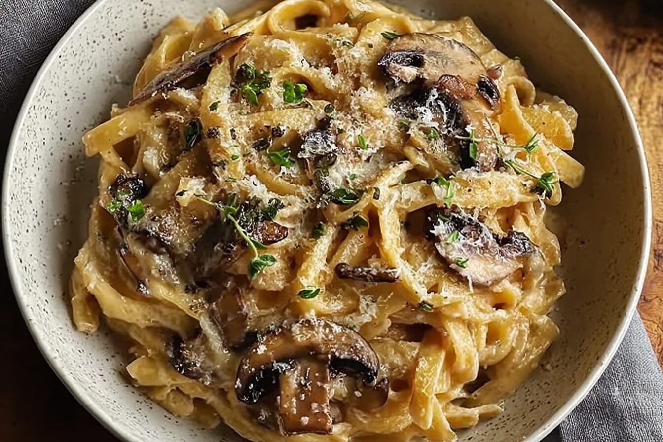 Caramelized Leek And Mushroom Gruyere Pasta