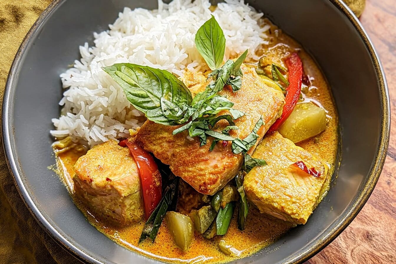 Caribbean Style Coconut Curry Salmon
