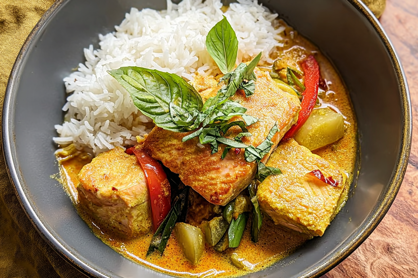 Caribbean Style Coconut Curry Salmon