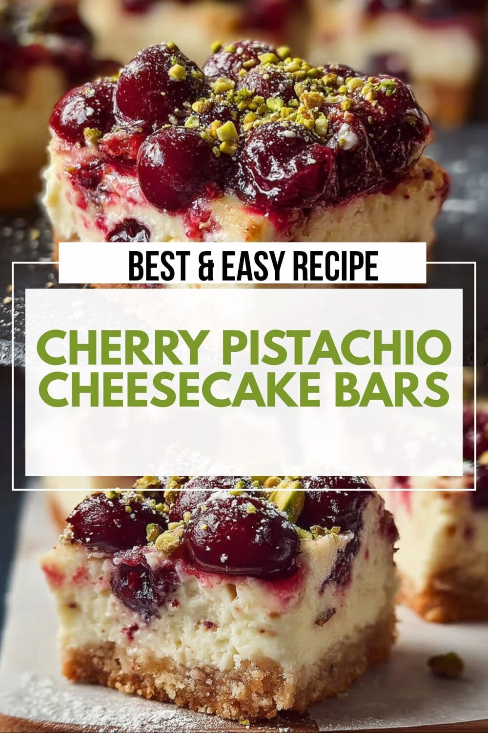 Cherry Pistachio Cheesecake Bars