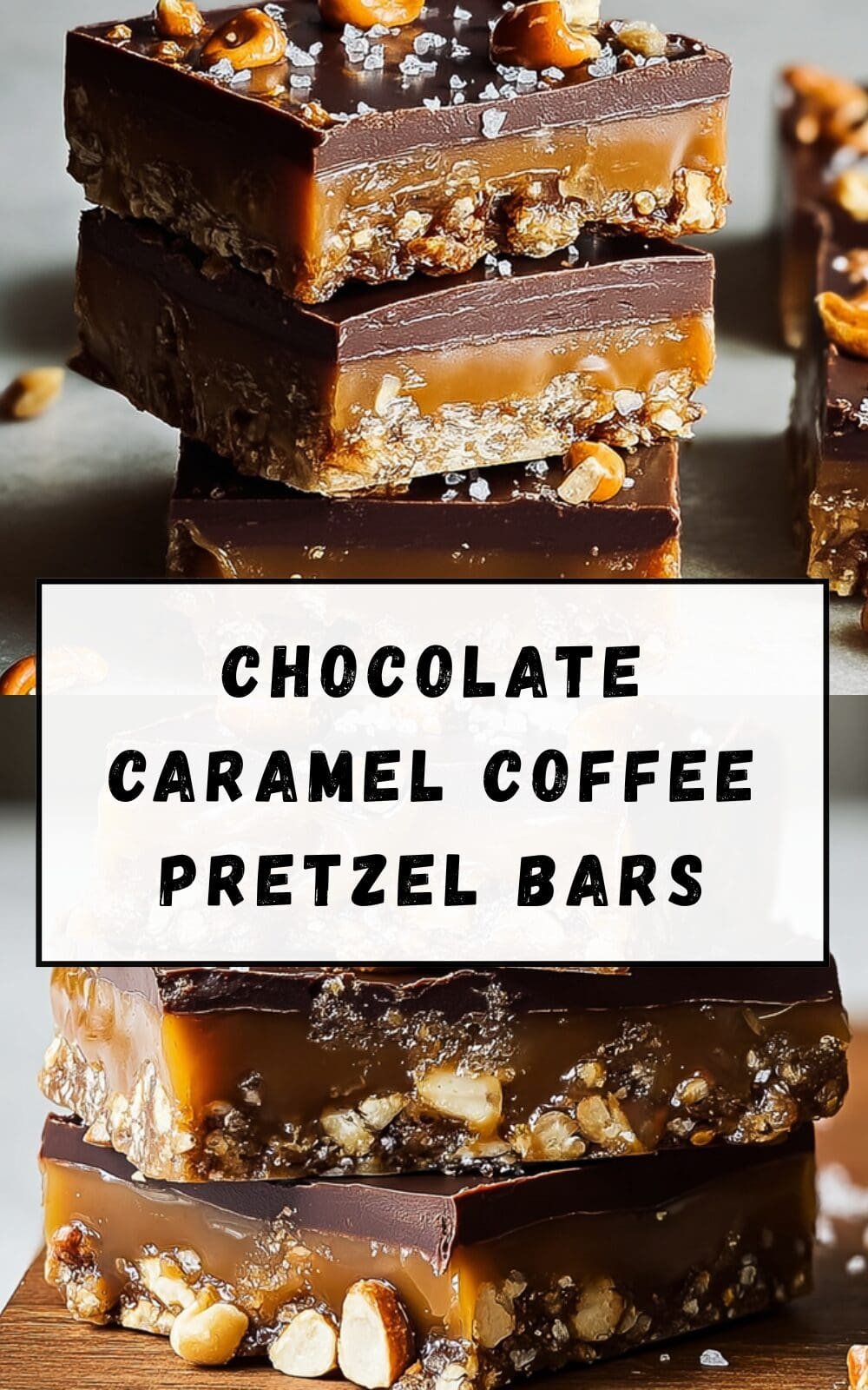 Chocolate Caramel Coffee Pretzel Bars