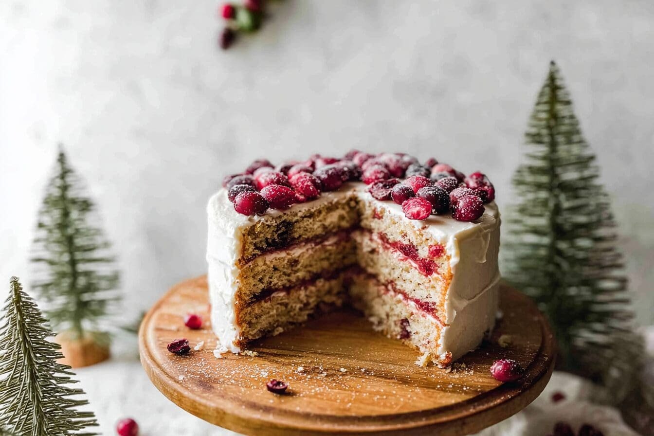 Cranberry White Christmas Cake