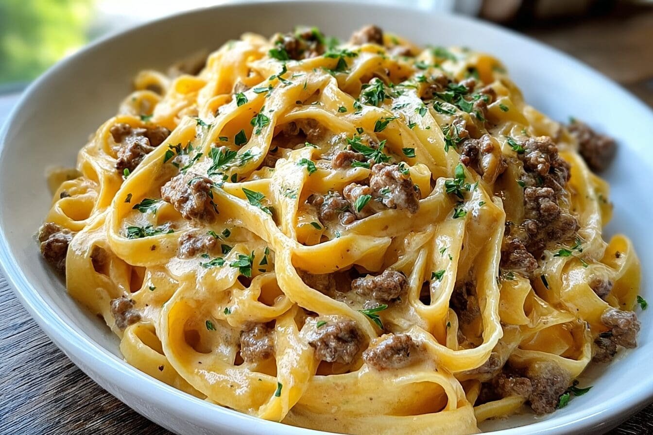 Creamy Cajun Beef Fettuccine