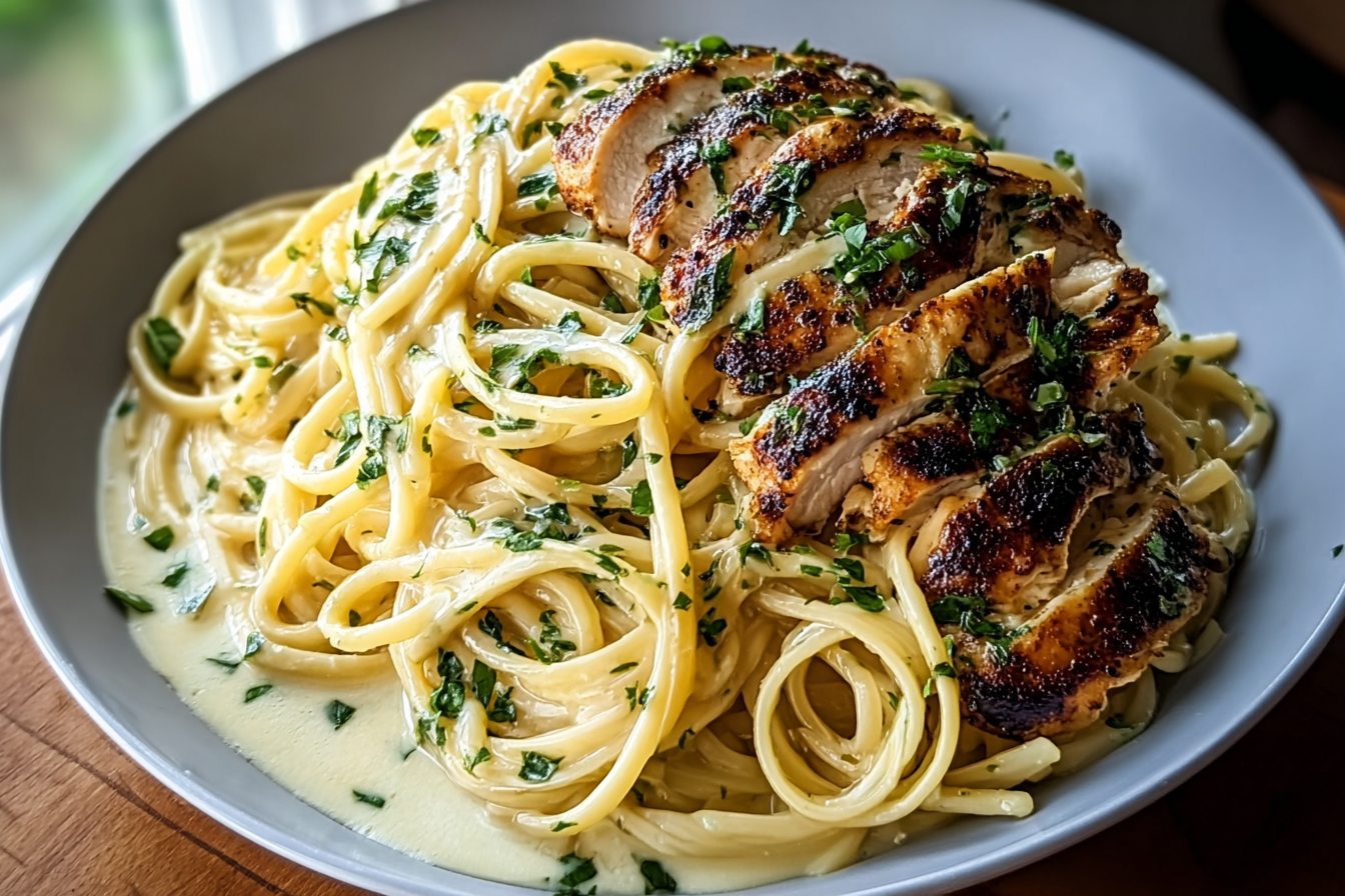 Creamy Garlic Herb Spaghetti