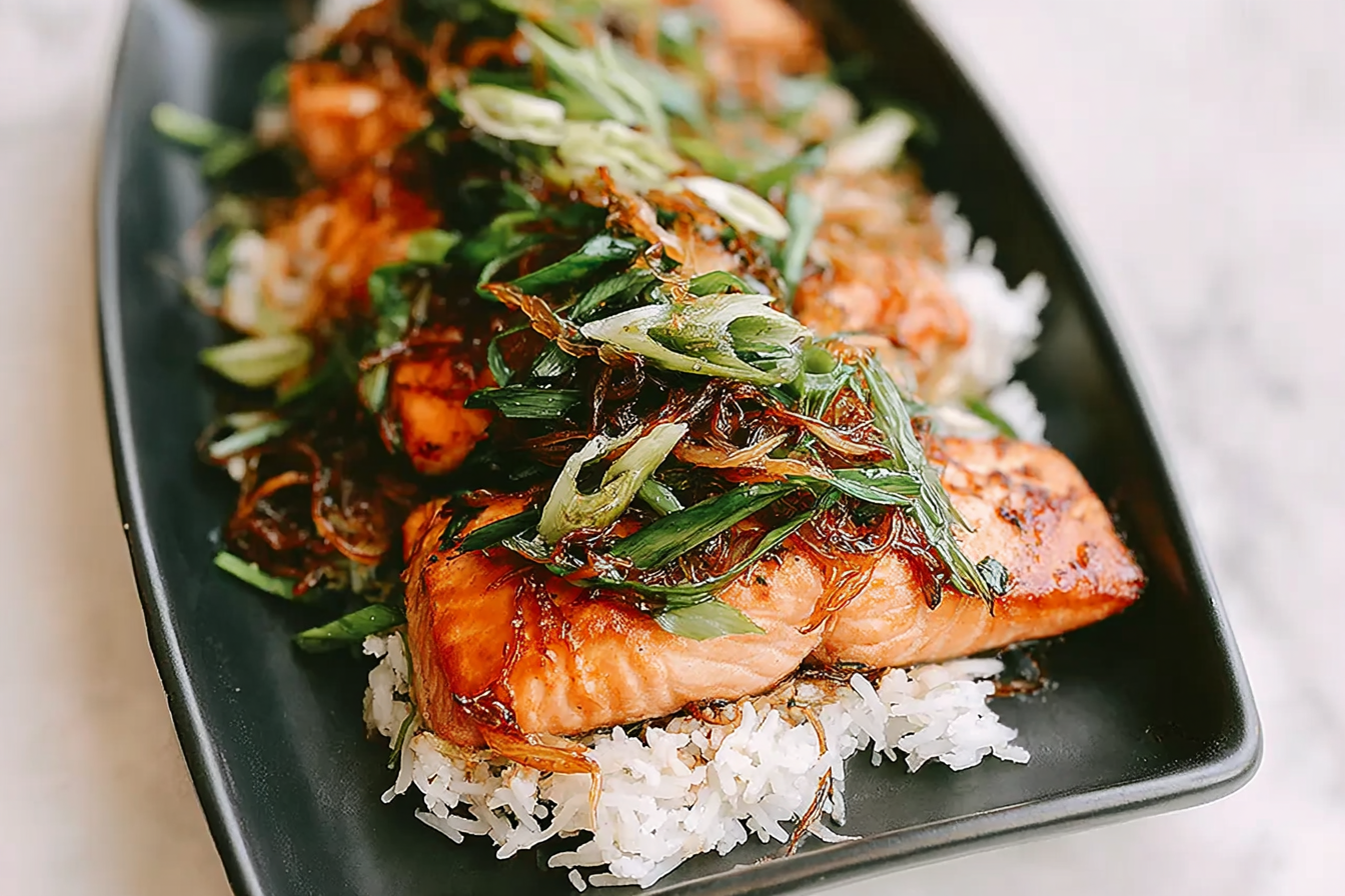 Crispy Scallion Ginger Salmon
