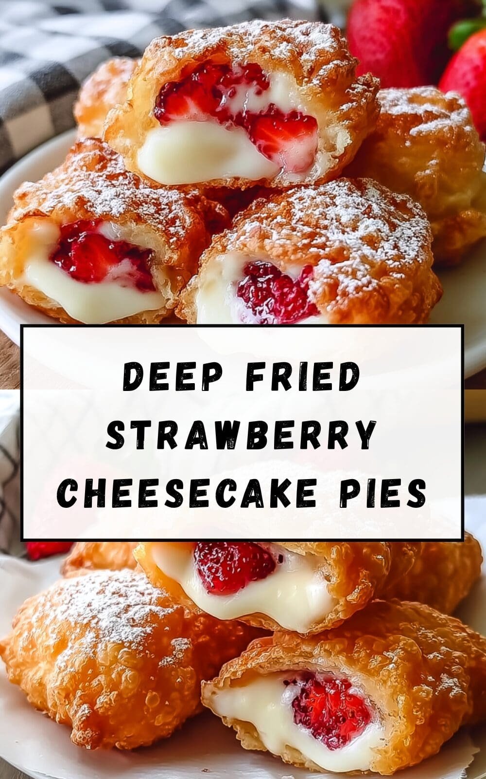 Deep Fried Strawberry Cheesecake Pies
