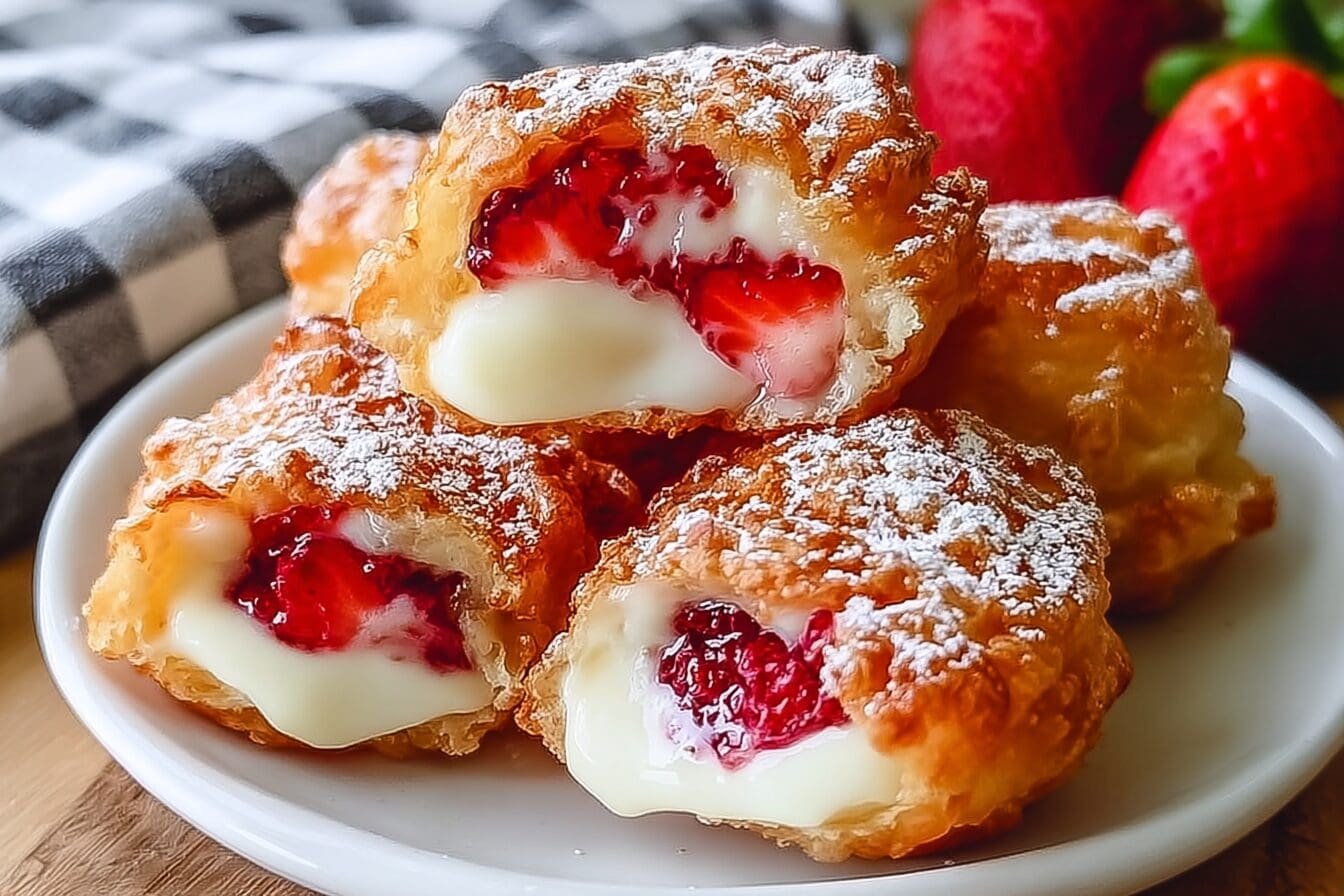 Deep Fried Strawberry Cheesecake Pies