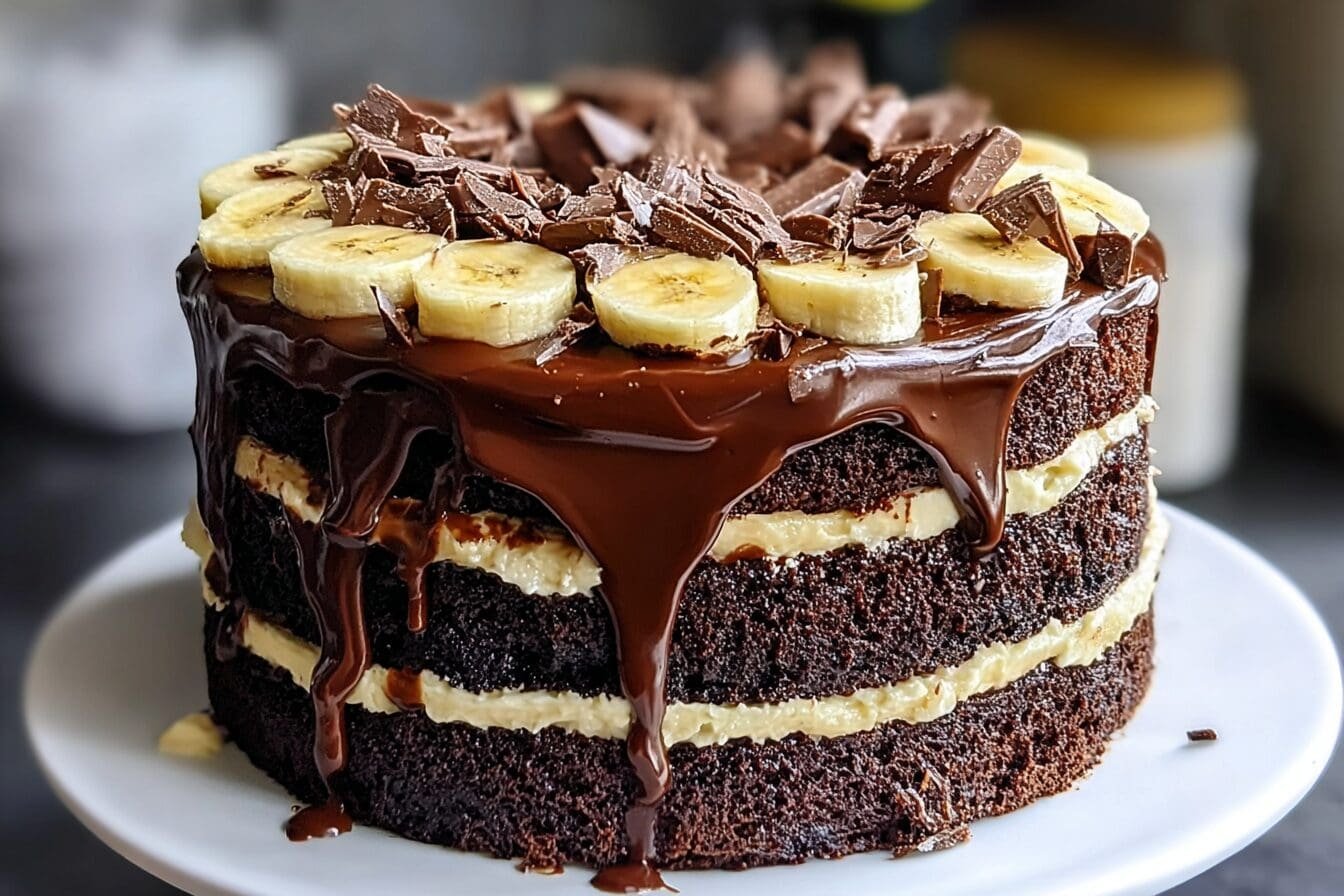Double Chocolate Banana Layer Cake