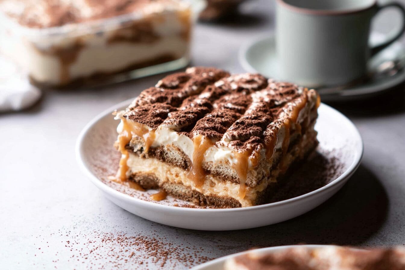 Eggless Caramel Tiramisu