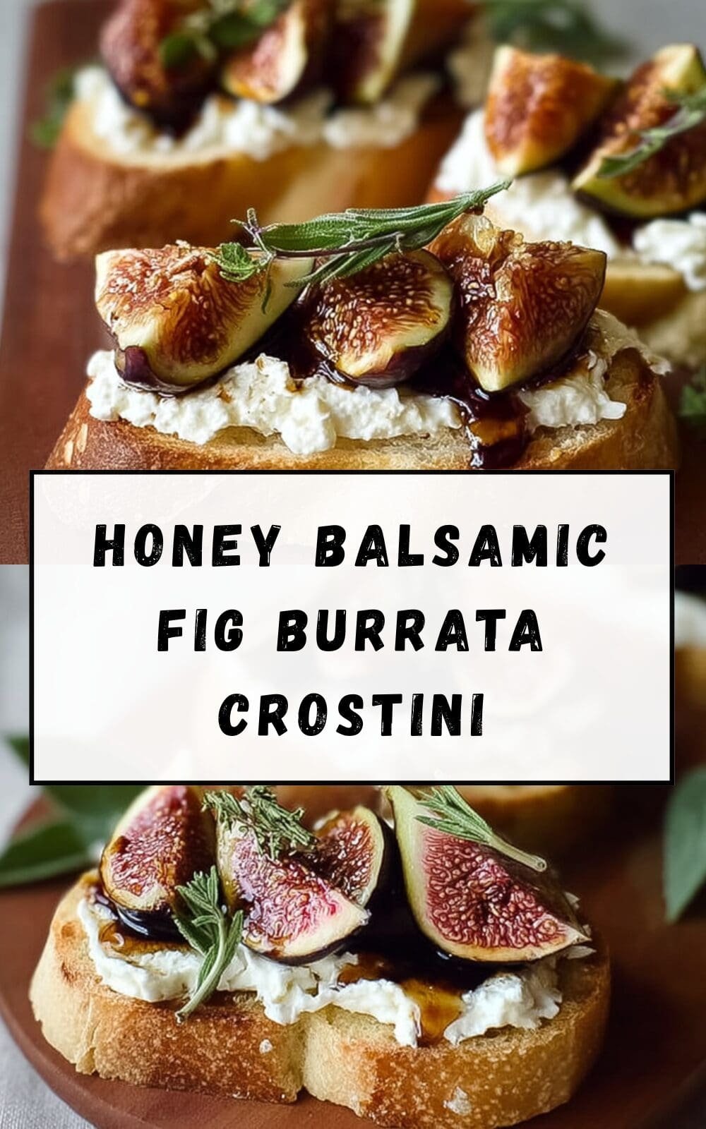 Honey Balsamic Fig Burrata Crostini